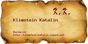 Klimstein Katalin névjegykártya